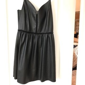 Black leather mini dress! Never been worn!